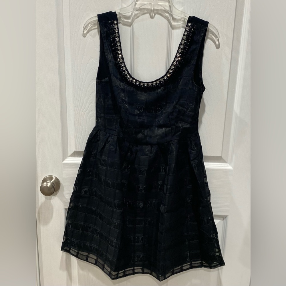NWT women’s Lucy Paris Black Dress with Embellished Neckline